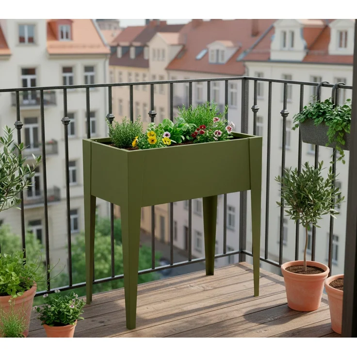 Westmann Vedura S | Metall Balkon Hochbeet | Olive