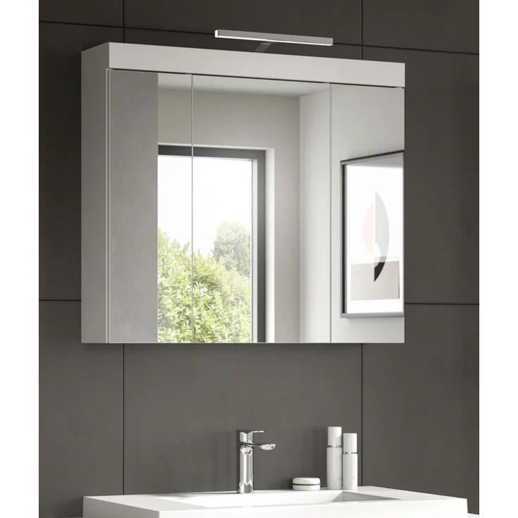 Badezimmer Spiegelschrank Gusto in weiß matt inkl. LED 80 cm – Bild 3