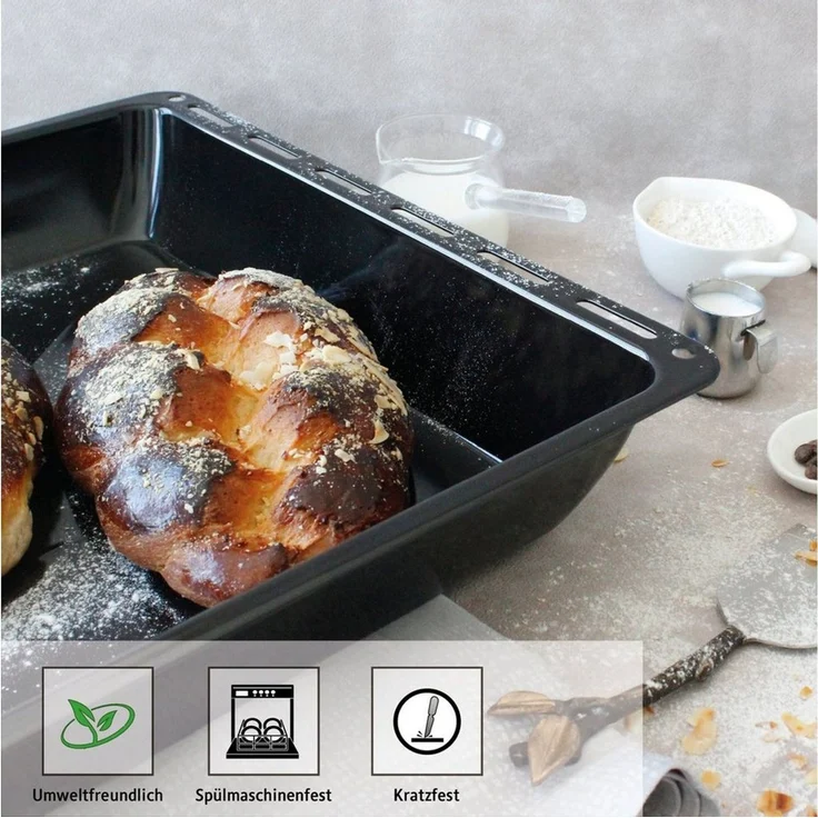 ICQN Backblech 422 x 370 x 45 mm, Fettpfanne für Backofen und Herd, Emailliert, (1-St), Passend für ELECTROLUX, AEG, IKEA, ZANUSSI, JUNO, Kratzfest & Rostfrei – Bild 2