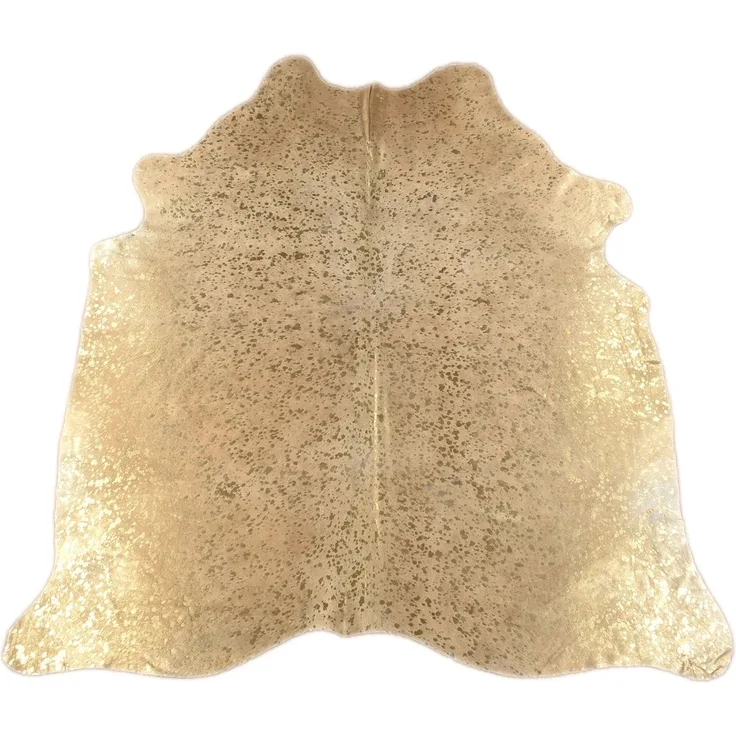 KUHFELL online & NOMAD Fellteppich PREMIUM KUHFELL DEVORE GOLD 210 x 180 cm