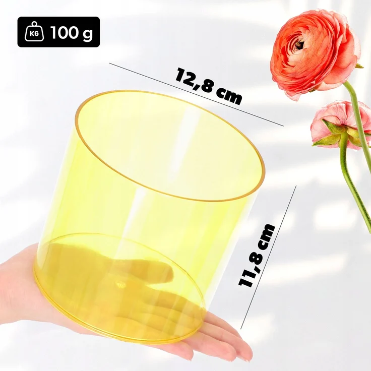 KADAX Blumentopf Blumenabdeckung Gelb Rund 12,5cm – Bild 2
