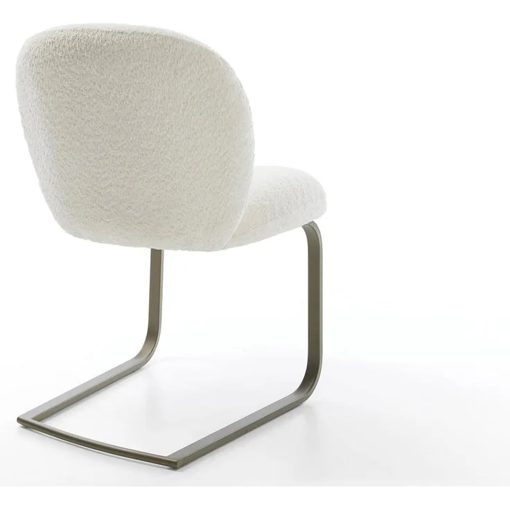 Freischwinger Nube-Flex Bouclé Weiß Freischwinger flach Effektfinish Titan Taschenfederkern – Bild 7