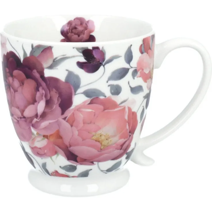 DUO Becher mit Fuß SPRING ROSES WHITE, 510 ml, New Bone China Porzellan
