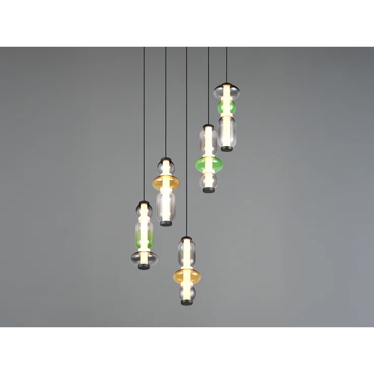 Moderne LED Pendelleuchte MINERVA 5-flammig, höhenverstellbar Ø 42cm – Bild 6