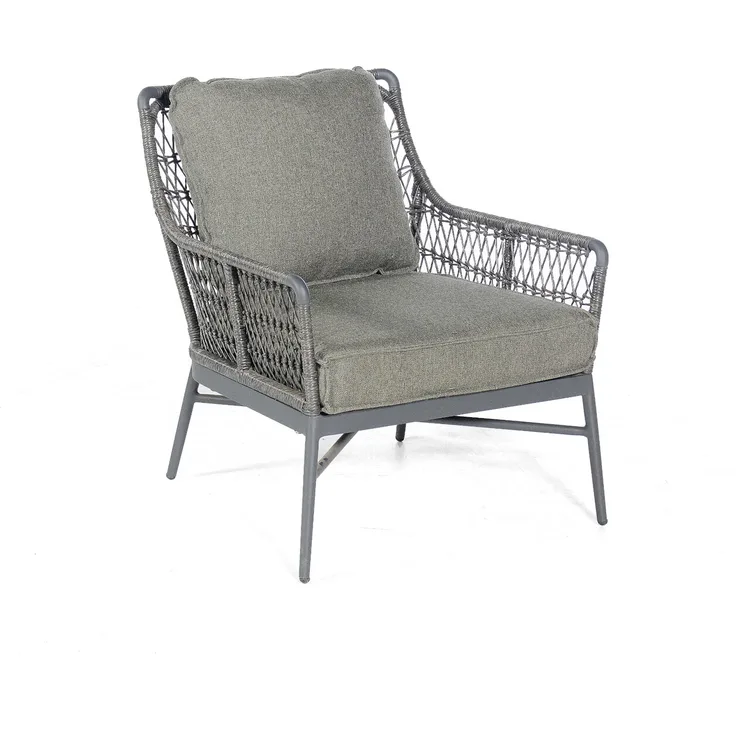Sonnenpartner Loungesessel Retro Aluminium mit PE-Bespannung light coal Relaxsessel Garten-Sessel