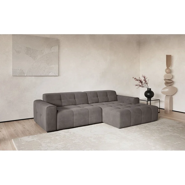 COTTA Ecksofa Sento L-Form, B: 280 cm, Chenille-Struktur, XXL Recamiere B: 133 cm, mit elektrische Sitztiefenverstellung, kubisch, bequemer Sitz – Bild 1