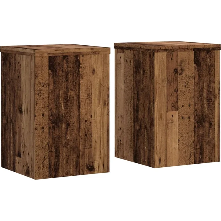 vidaXL Pflanzenständer 2 Stk. Altholz-Optik 20x20x30 cm Holzwerkstoff 852904 – Bild 2
