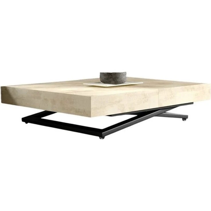 Compleo Couchtisch ausziehbar und höhenverstellbar, Modern Design, 120/200 x 80 x 27-80cm – Bild 4