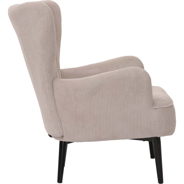 Lounge-Sessel HWC-K37, Cocktail-/Ohrensessel Polsterstuhl Retro Vintage Stoff Cord (290g/m²) ~ beige – Bild 6