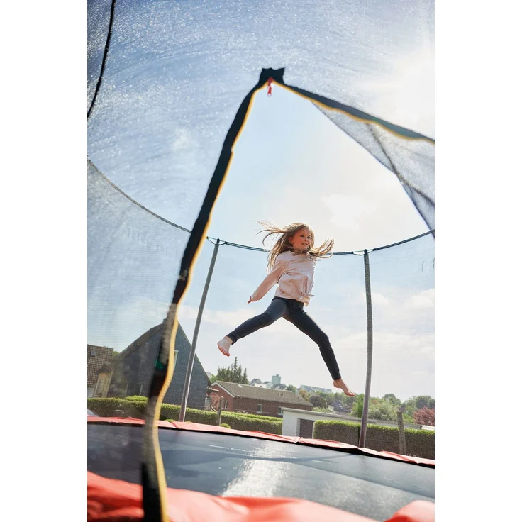 Hudora Fantastic Trampolin 400V', mit Sicherheitsnetz, für die ganze Familie, max. belastbar bis 100 kg, 400 cm Durchmesser, rot, ab 3 Jahren – Bild 12