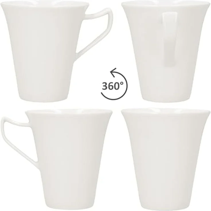 MamboCat Becher 6x Ivory Kaffeebecher 220ml Porzellan-Tassen 6 Personen Tee Kakao, Porzellan – Bild 4