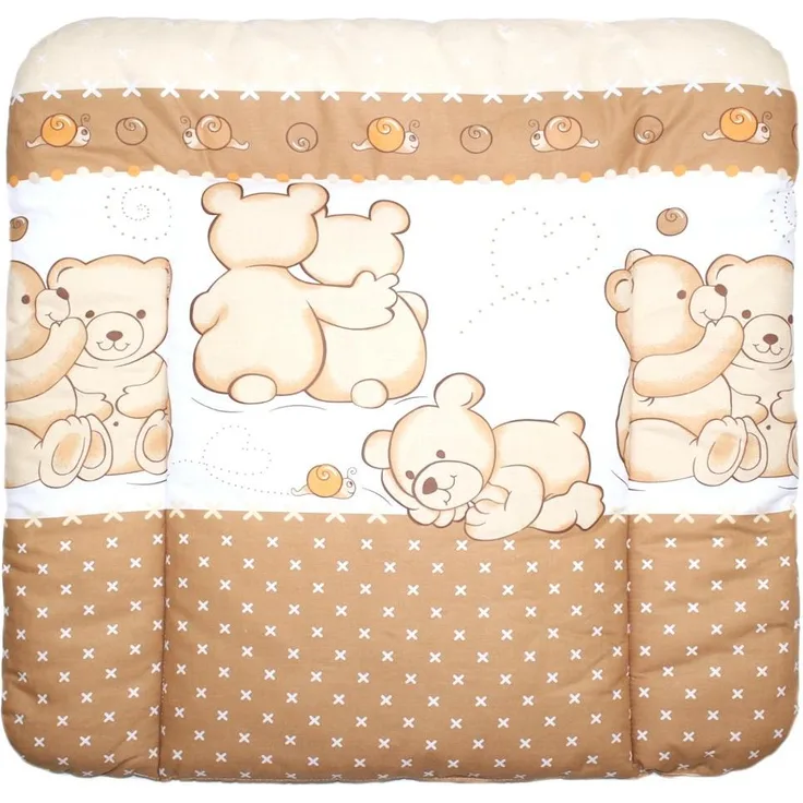 Baby Auflage Wickelauflage - Bärchen Braun - 70x50 cm 70x70 cm 70x85 cm Wickeltischauflage (70x75 cm)