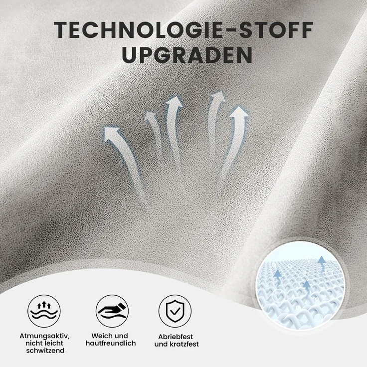 GTPLAYER Gaming-Stuhl Ergonomischer Gaming Sessel Schreibtischstuhl mit Stoffoberfläche (Pacekung), Federsitzkissen mit Fußstütze – Bild 8