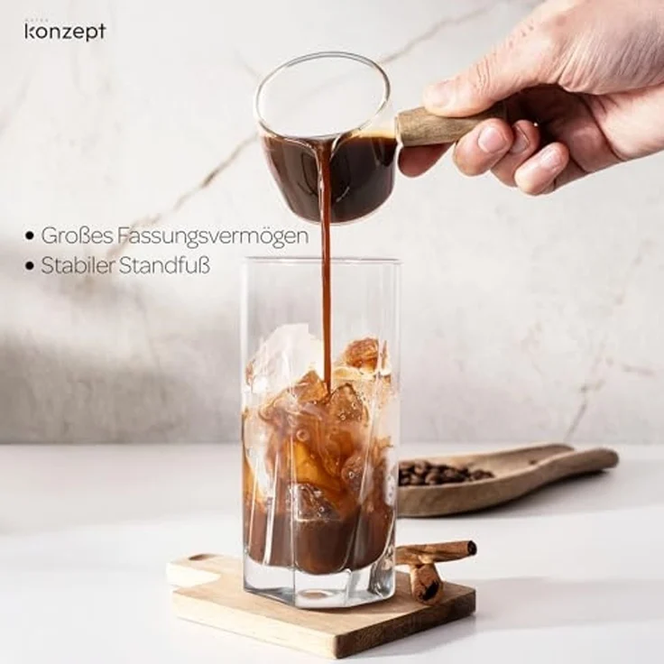 KONZEPT Gläser-Set 6 teilig/12 teilig, Longdrinkgläser, groß-280ml, 12-tlg, sicheres,Klares Glas ohne Mängel, Robust und langlebig – Bild 6