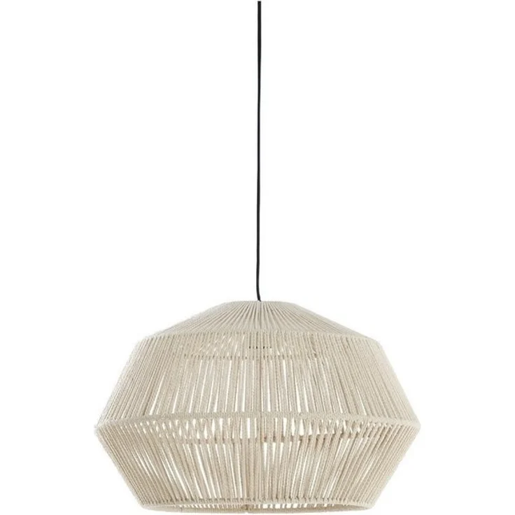 Light & Living Pendelleuchte DEYA, 1-flammig, Creme, Metall, Baumwollgarn, ohne Leuchtmittel, Ø 49 x H 30 cm – Bild 4