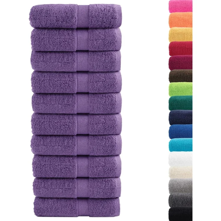 vidaXL Premium Waschhandtücher SOLUND 10 Stück Lila 30x30 cm 600 g/m² 137349 – Bild 2