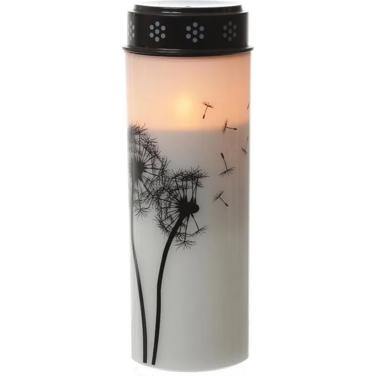 MARELIDA LED-Kerze LED Grablicht Grabkerze Pusteblume bis 2500 Std. Friedhofskerze 21cm, LED Classic, amber