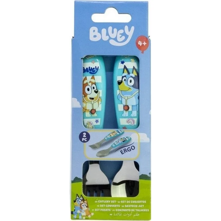 Bluey Kinderbesteck Bluey Yummy Metall-Ergo-Besteckset, 2-tlg. (2-tlg), Edelstahl – Bild 2