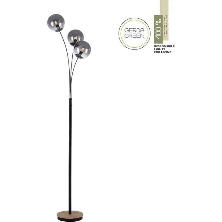 JUST LIGHT 11391-79 Green Widow LED Stehleuchte 3-flammig Holz rauchfarben