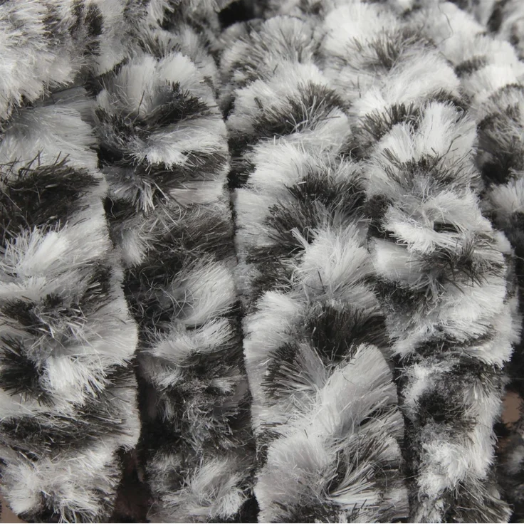 Flauschvorhang in Sondergröße - Türvorhang Breite: 120cm - Länge: 250cm, Schwarz Meliert – Bild 4