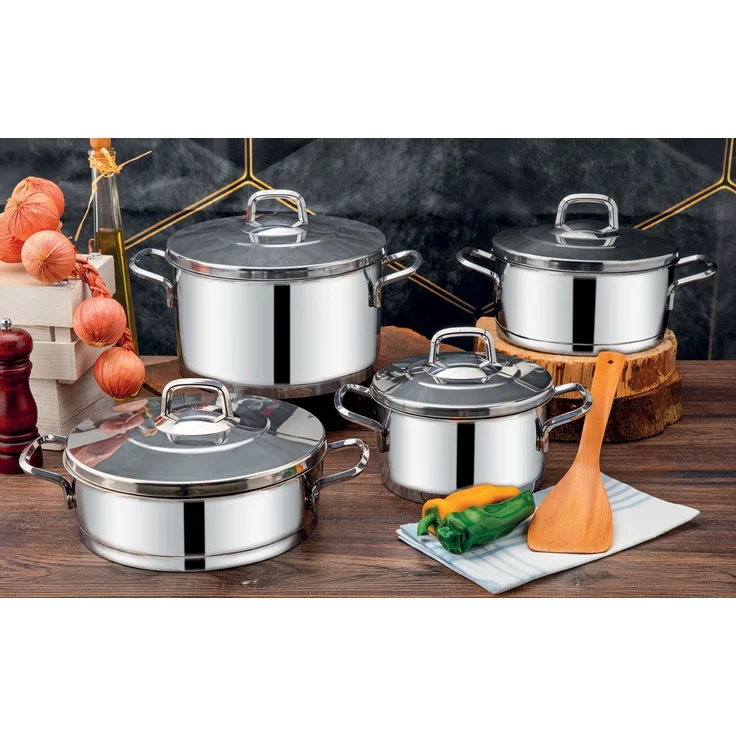 Hermia Concept 'Alya4059' Topfset (8-teilig), Silber, 24 x 24 cm, 6300 ml
