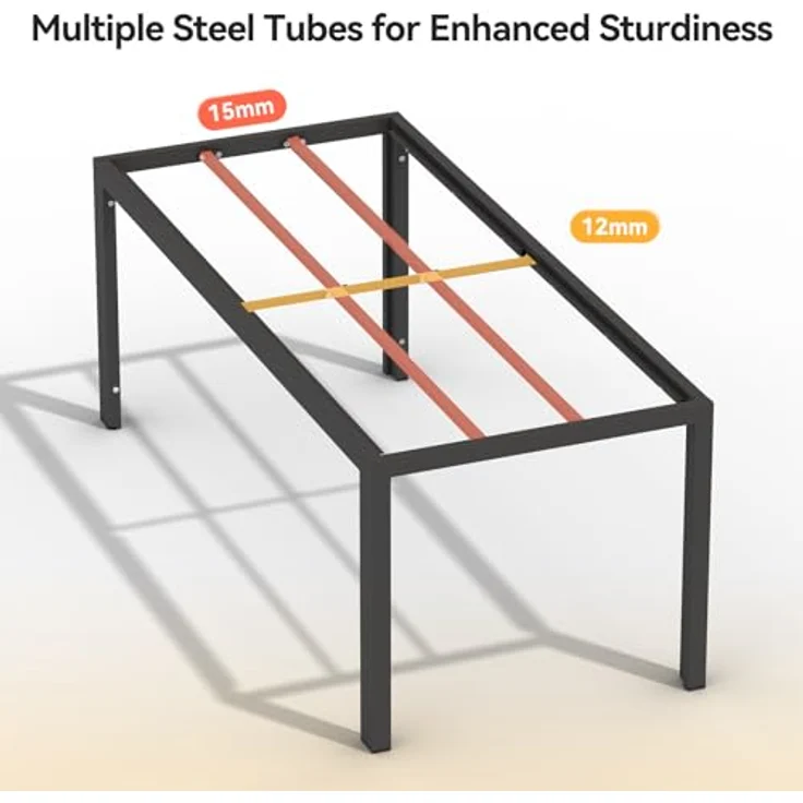 JUMMICO Gartenmöbel Set aus mit Holzoptik, Wetterfestes Terrassenmöbel in 150cm oder 189cm für 6-8 Personen, Stabiles Set für Balkon und Garten – Bild 4