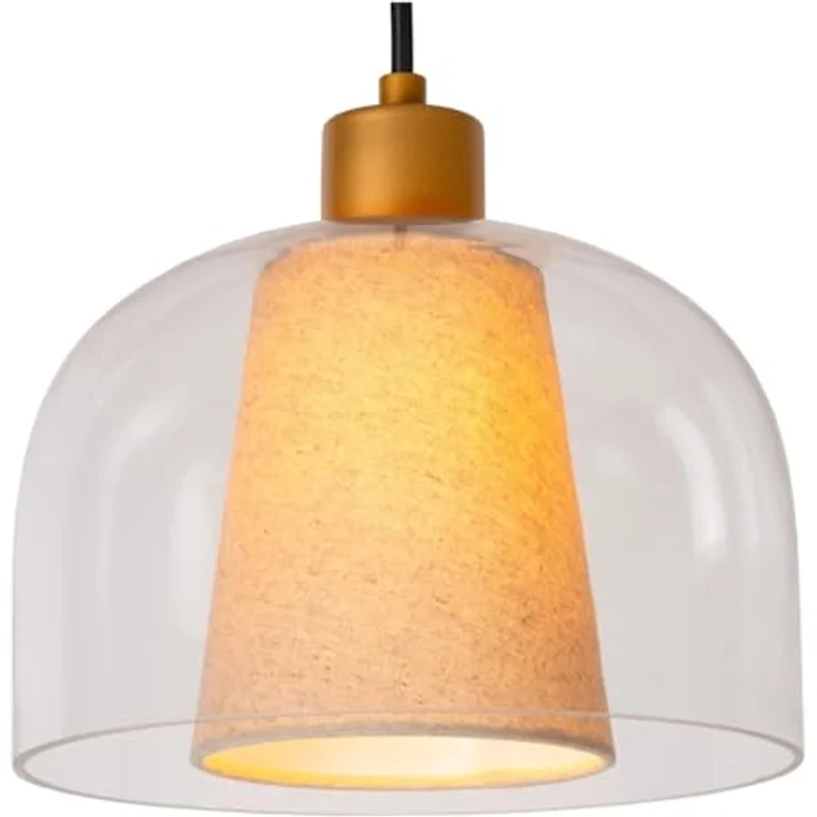 Lucide GUNHILD Pendelleuchte, Ø 24 cm, 1xE27, transparent, höhenverstellbar, dimmbar (ohne Dimmer) – Bild 5
