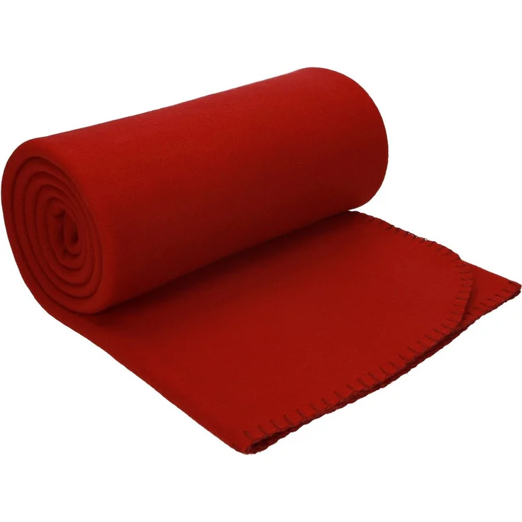 Wohndecke Luxus Fleecedecke Kuscheldecke Größe 130x170 cm Farbe dunkelrot, Betz, 180 g/m² – Bild 2