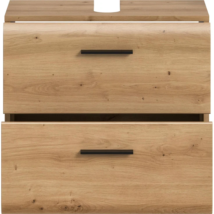 Waschbeckenunterschrank (B/H/T: 60x55x30 cm) in Artisan Oak Nachbildung und Artisan Oak Nachbildung – Bild 3