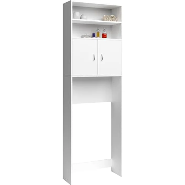 Casaria Waschmaschinenumbauschrank Neapel Waschmaschinenschrank mit Türen Überbauschrank Waschmaschine Bad Weiß – Bild 9