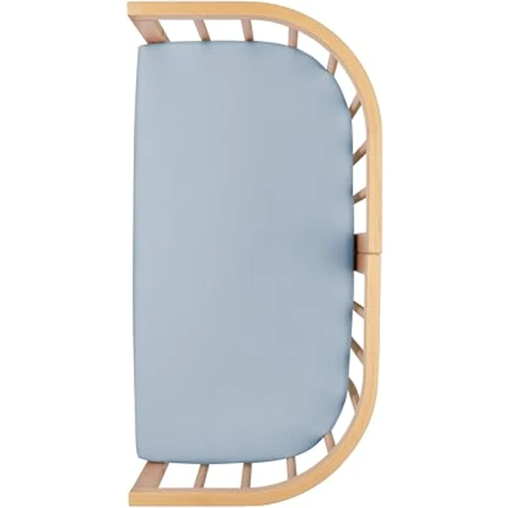 Spannbetttuch Beistellbett, für Waldin Babybett 7in1 - Bettwäsche für Kinderbetten- Pflegeleichte, superweiche und strapazierfähige Baumwolle 1er Set, Blau – Bild 3