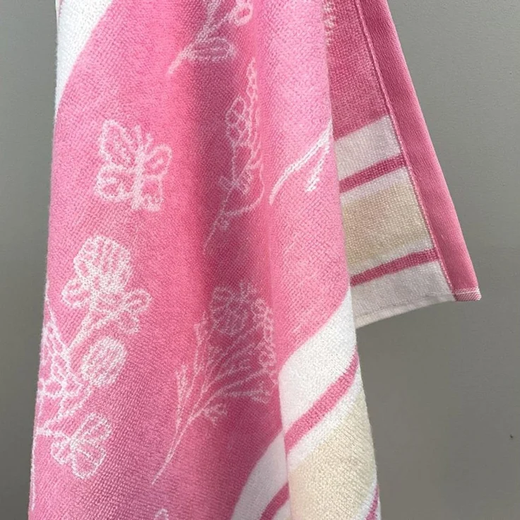 Kracht Geschirrtuch Wildblumen, (Set, 3-tlg, 3-teilig), 3er Pack Frottee Küchenhandtücher (3 Stück) ca. 50x50cm Baumwolle – Bild 3