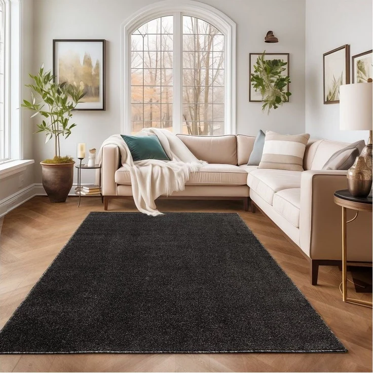 SIMPEX24 Teppich Unicolor - Einfarbig, Läufer, Höhe: 11 mm, Einfarbig Kurzflor Teppich Wohnzimmer Verschiedene Farben und Größen – Bild 1