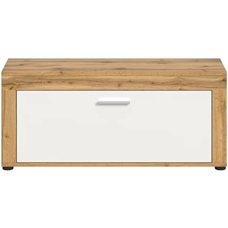 xonox. home Garderobe Jam X8BK6631 Sitzbank Bank in Wotan Eiche Nb, weiß, ca. 100 x 44 x 35 cm – Bild 5