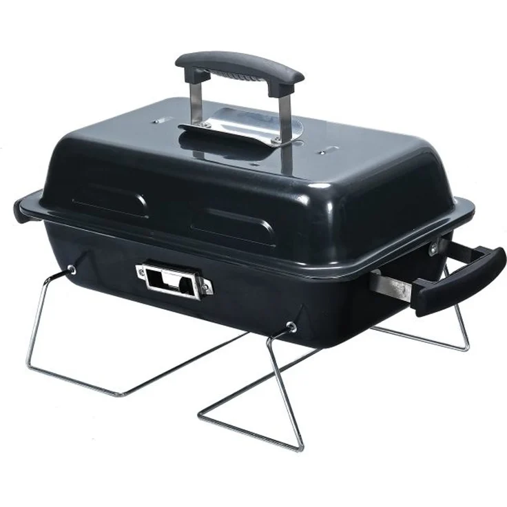 Relaxdays Klappbarer Tischgrill mit Deckel, 36 x 56 x 30,5 cm – Bild 9