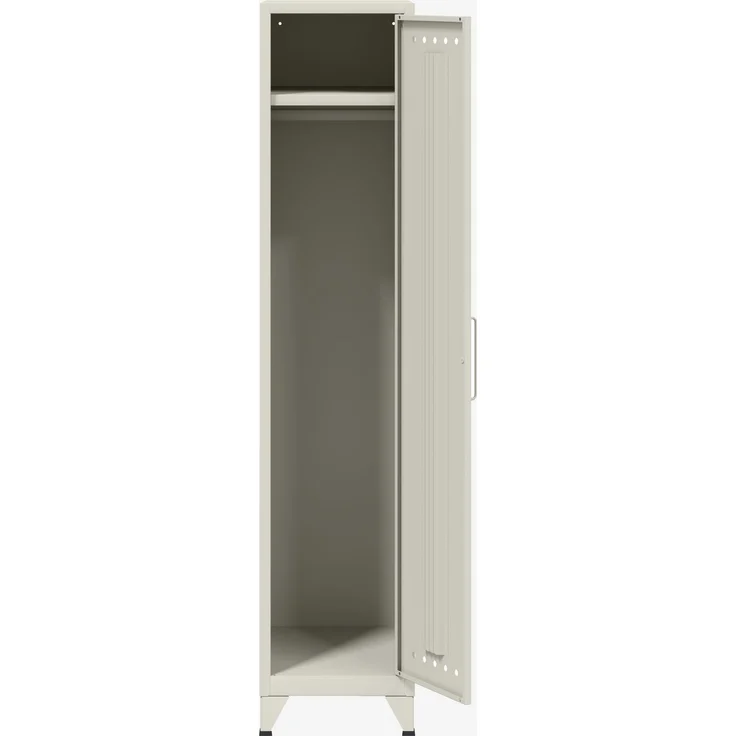 Bisley Fern Locker Garderobenschrank mit Kleiderstange und Hutfachboden, aus hochwertigem, nachhaltigem Stahl hergestellt, 16 mm große Design Lüftungslöcher auf allen Türen, moderner und industrieller Flair, mit integrierten Füßen, H 1800 x B 380 x T 5... – Bild 3