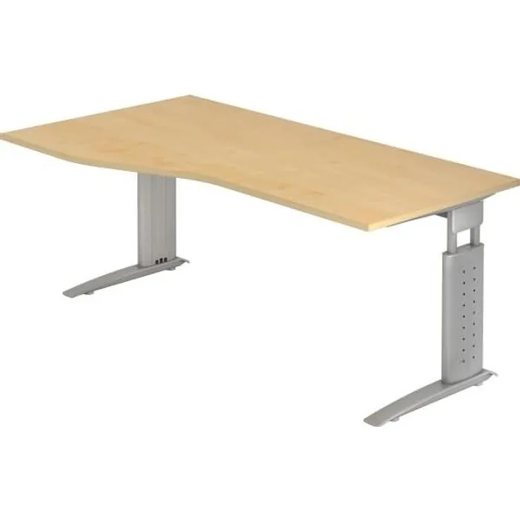 Schreibtisch US18 C-Fuß 180x100 / 80cm Ahorn Gestellfarbe: Silber