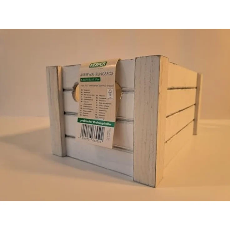 Aufbewahrungsbox / Holzkiste - Antik Weiß - 25,8 x 17 x 13,5cm – Bild 3