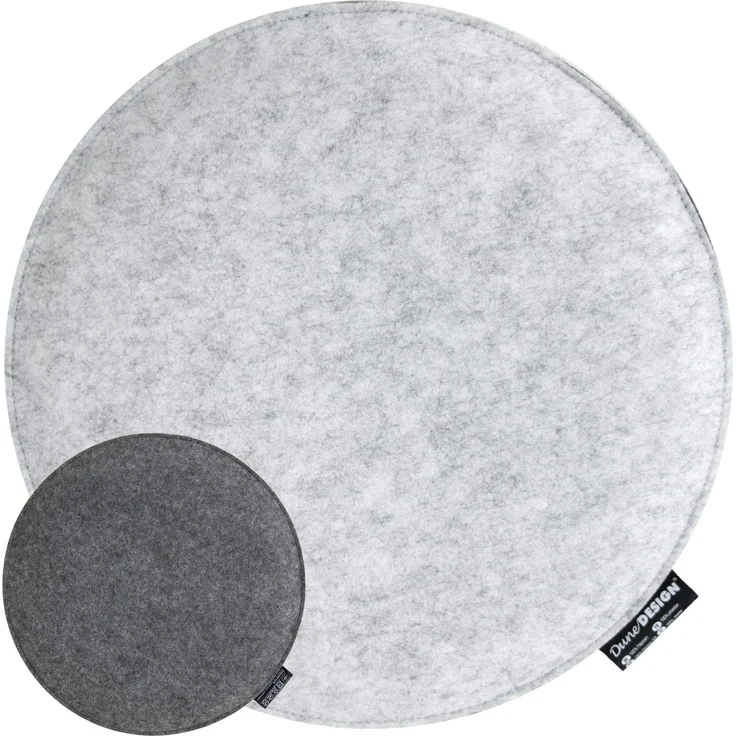 Weiches Filz Sitzkissen zum Wenden Grau Ø35x3cm – Bild 1