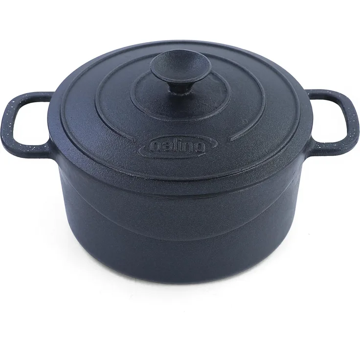 24cm Kochtopf mit Deckel Bräter Gusseisen Antihaftbeschichtet Massiv 5 kg