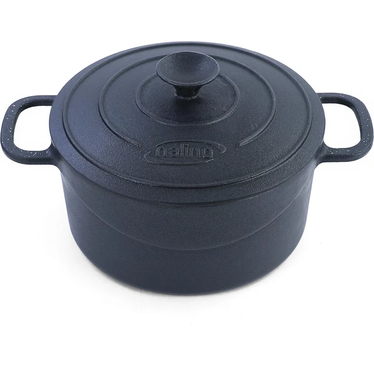 24cm Kochtopf mit Deckel Bräter Gusseisen Antihaftbeschichtet Massiv 5 kg
