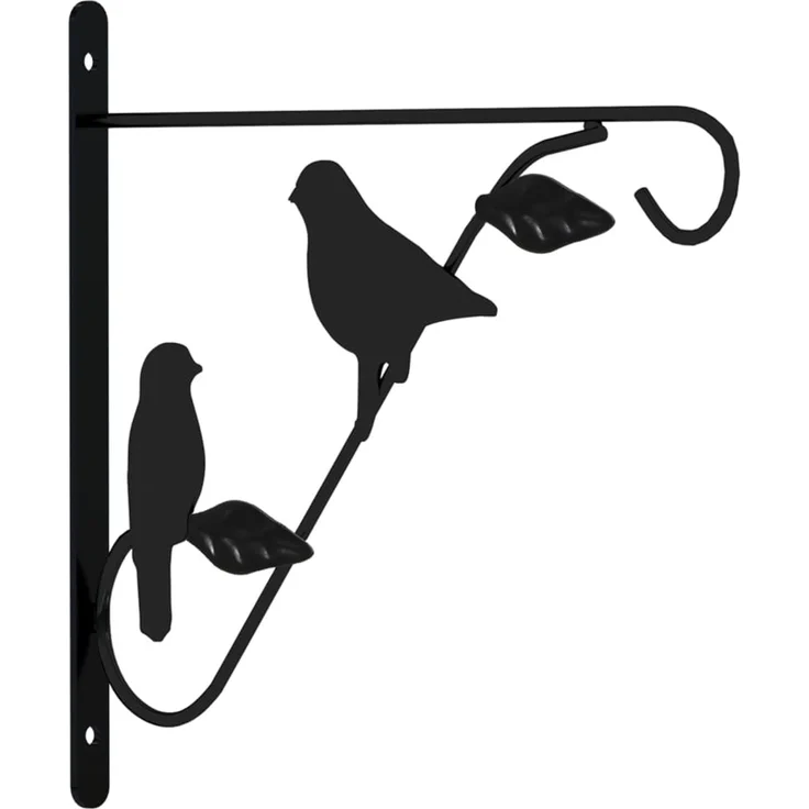 vidaXL Blumenampeln mit Halterungen und Einlagen 4 Stk. Schwarz Stahl 3188014 – Bild 3