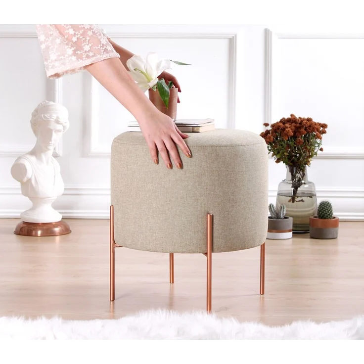Hanah Home 'Copper 48 - Coffee' Pouffe, Kaffee, 40 x 42 x 40 cm – Bild 4