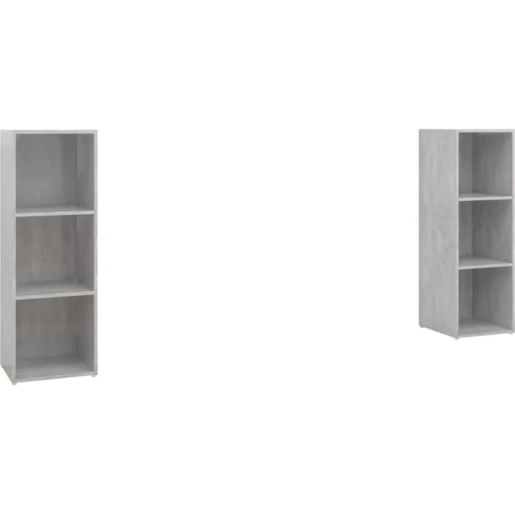 2 pcs TV-Schrank, Lowboard Betongrau 107x35x37 cm Holzwerkstoff – Bild 2