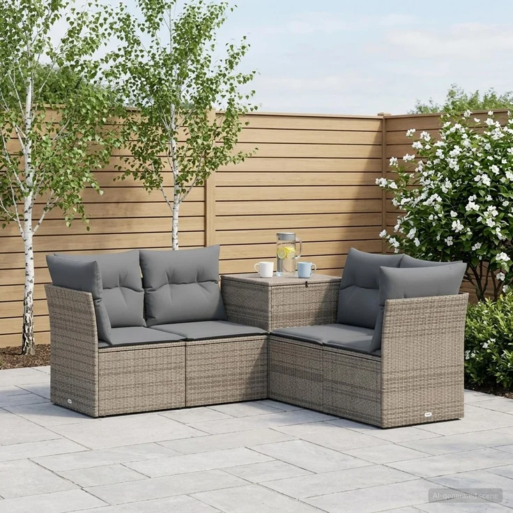 vidaXL Sofa Set 5 stk. Grau und Dunkelgrau 179 x 179 x 85 cm 3447838 – Bild 1