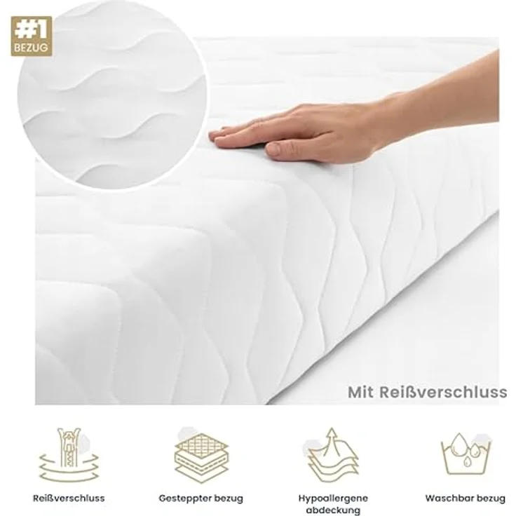 Matratzenschutzbezug Matratzenbezug KingBEZUG 90 x 200 x 12 cm Ersatz Bezug KingMatratzen – Bild 3