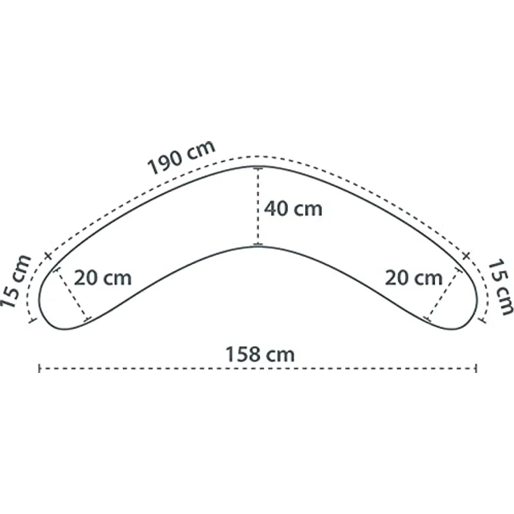 Theraline Ersatzbezug für Stillkissen Das Original, 190 cm, aus Bambus und Baumwolle, Wolkenweiß, waschbar bis 60°C – Bild 9