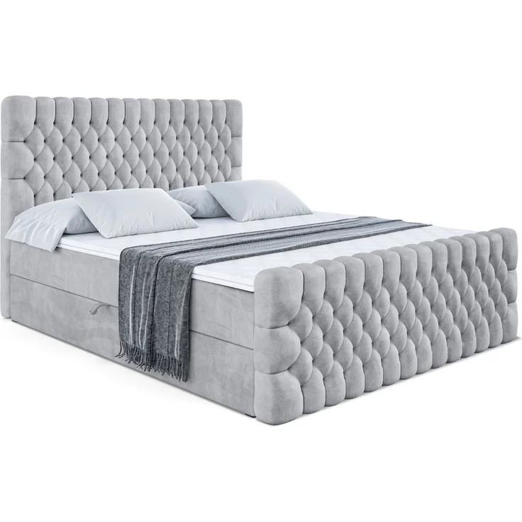 ALTDECOR Boxbett SERENE-Z (Multipocket-Matratze H4, H3 Matratze Bonellfederung, Topper, Kopfteil), Doppelbett mit Fußteil