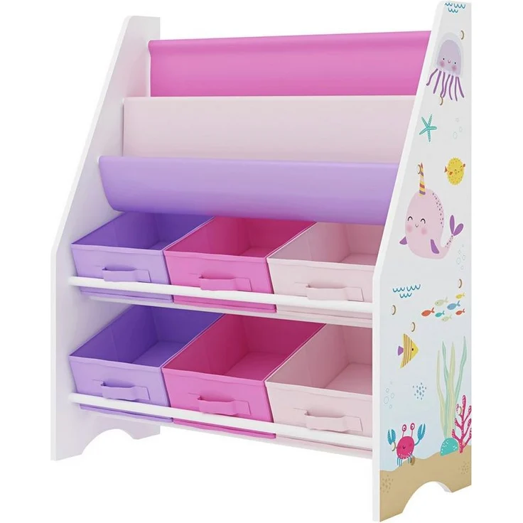Kinderregal Ponteceso Ozean-Motiv Weiß/Rosa/Lila [en. casa] – Bild 1