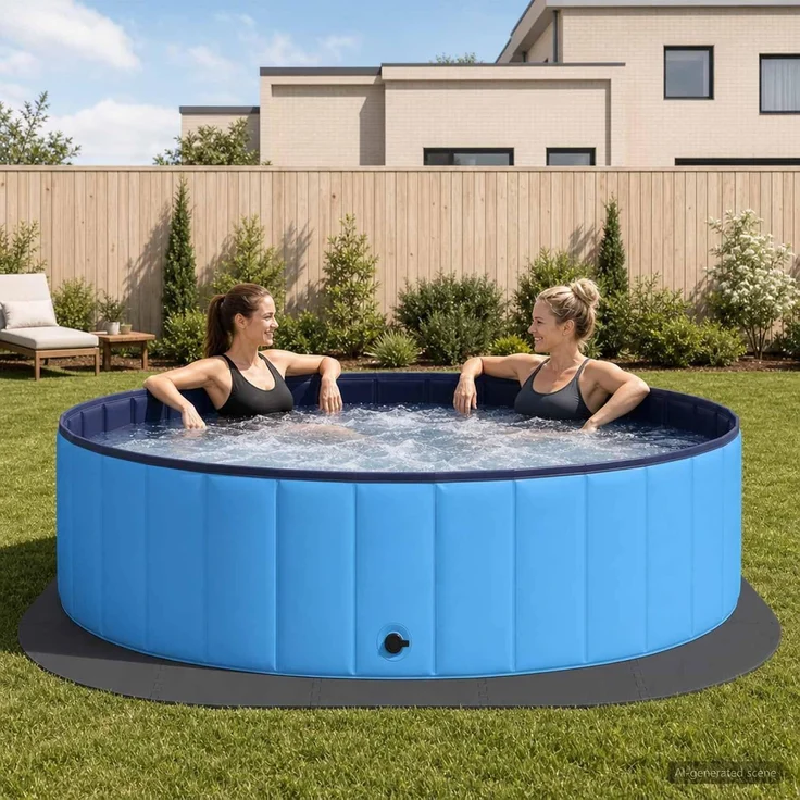 vidaXL Pool Bodenschutzmatte 25 stk. Ø 292 cm Rund EVA-Schaum Schwarz 42042636 – Bild 2